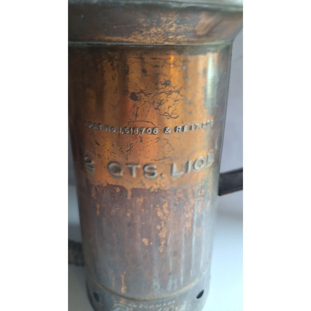 ANTIQUE BROOKINS MANUFACTURING OIL CAN DAYTON OHIO HALF GALLON COLLECTIBLE